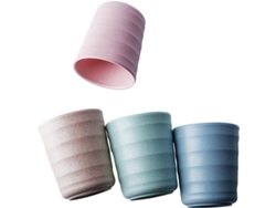 Vaso Biodegradable Fabricado Con Paja De Trigo Y Bambú Ecológicos, Saludable, De 200 Ml, Duradero Y Antideslizante.