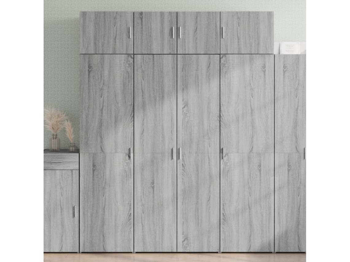 Aparador De Madera De Ingeniería Gris Sonoma 80x42,5x185 Cm