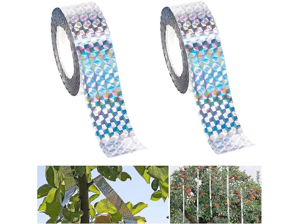 Cinta Repelente De Aves, 2 Rollos De Cinta Reflectante De Doble Cara, 80 M Cada Uno, Para Jardines Y Plantas.