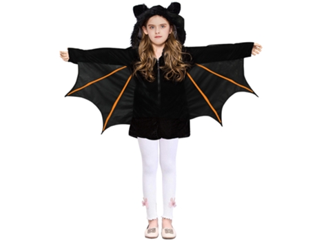 Disfraz de murciélago de lana para niños, disfraz de murciélago volador difuso para niños, prenda exterior superior de calabaza