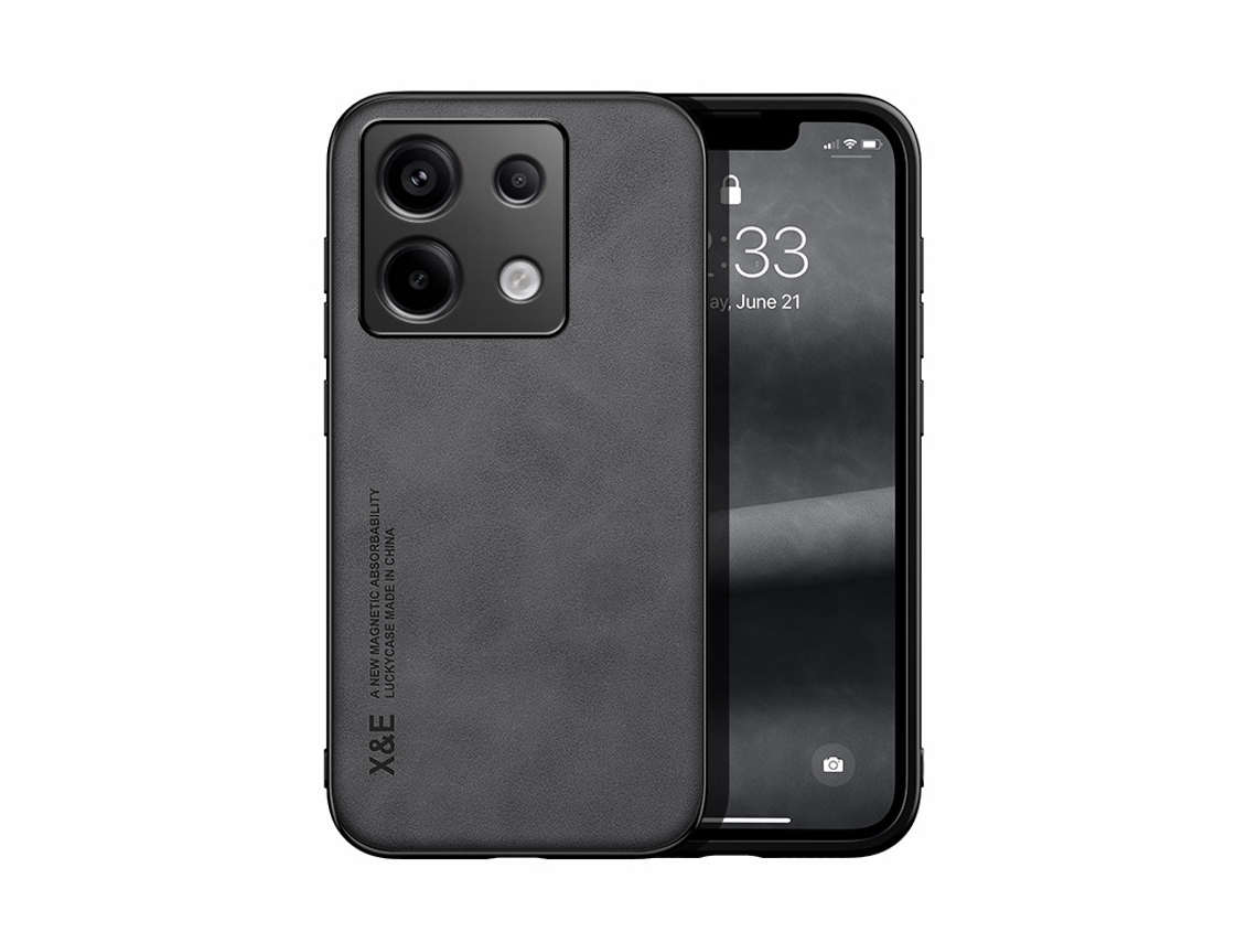 Capa Para Celular Anti-queda Completafecho Magnético Em Pele De Cordeiro - Cinza Grafite - Redmi Poco X5