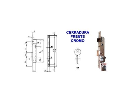 Avl cerradura 8805 l-25 frente cromo cilindro pera