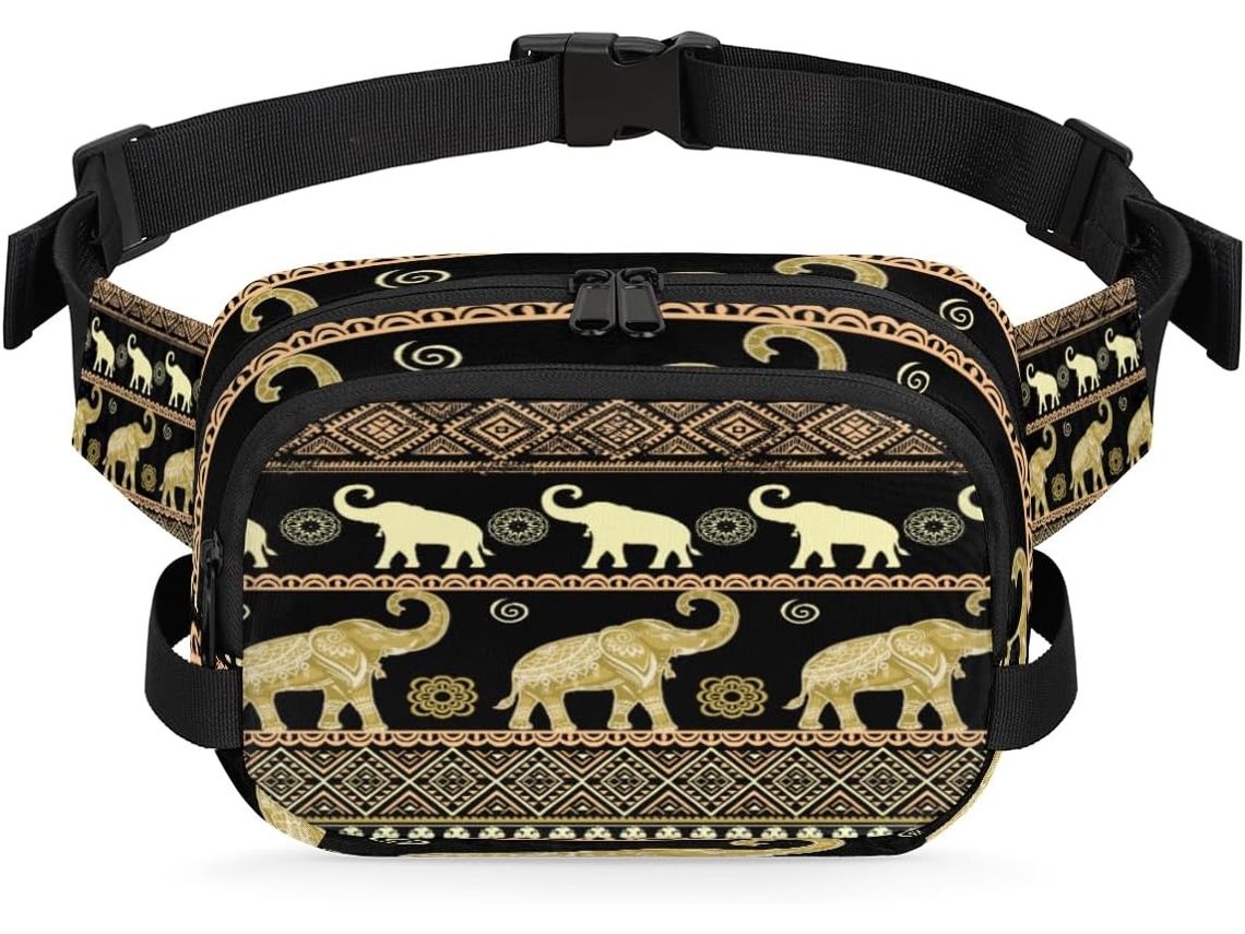 Riñonera Étnica Tribal Diseño Elefante Para Mujeres Hombres Niñas Niños Riñonera Correr Practicar Deportes