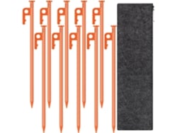 Juego de 10 estacas de acero MDUG para carpas (30 cm)