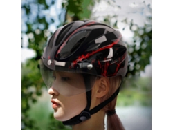 Casco De Bicicleta Xanes Negro Y Rojo De 53-63 Cm Con Visera Magnética Para Hombre Y Mujer Casco Protector Ligero Y Transpirable Para Mtb