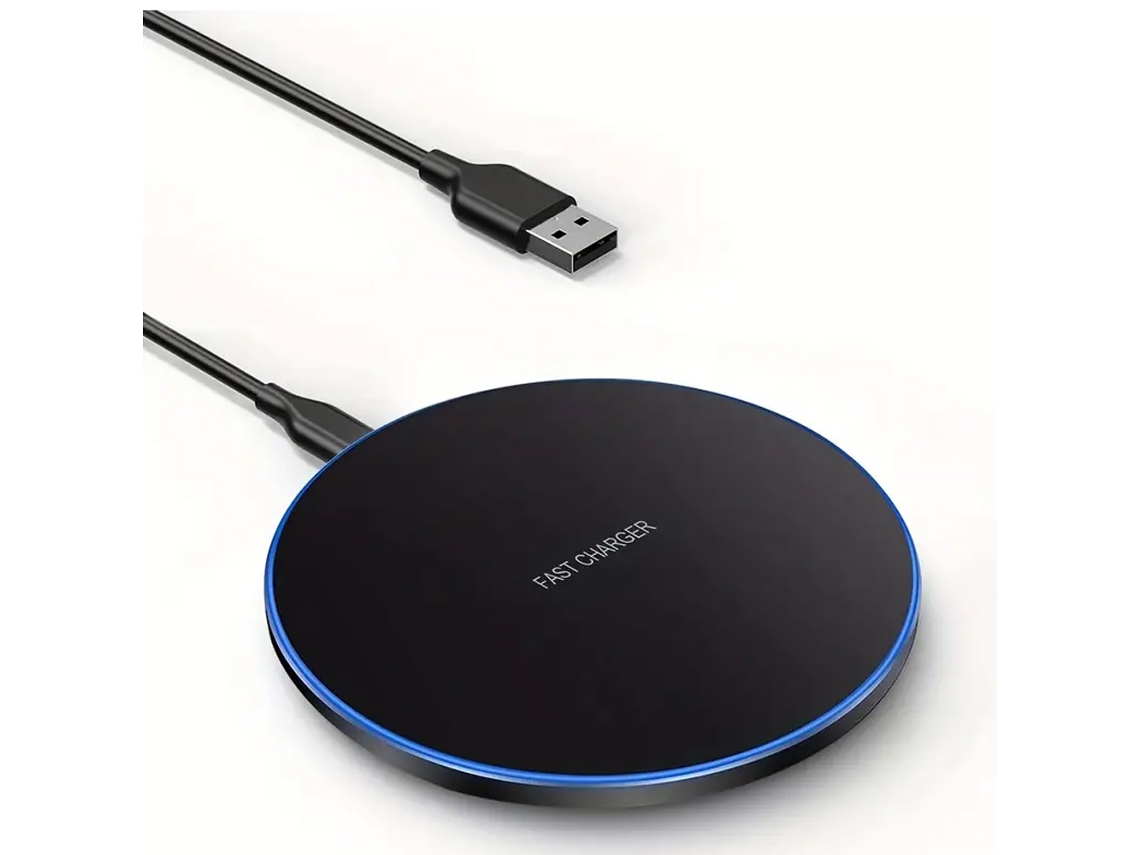 Cargador Inalámbrico De 30 W (con Cable Negro) Con Indicador De Carga Y Luz Led.