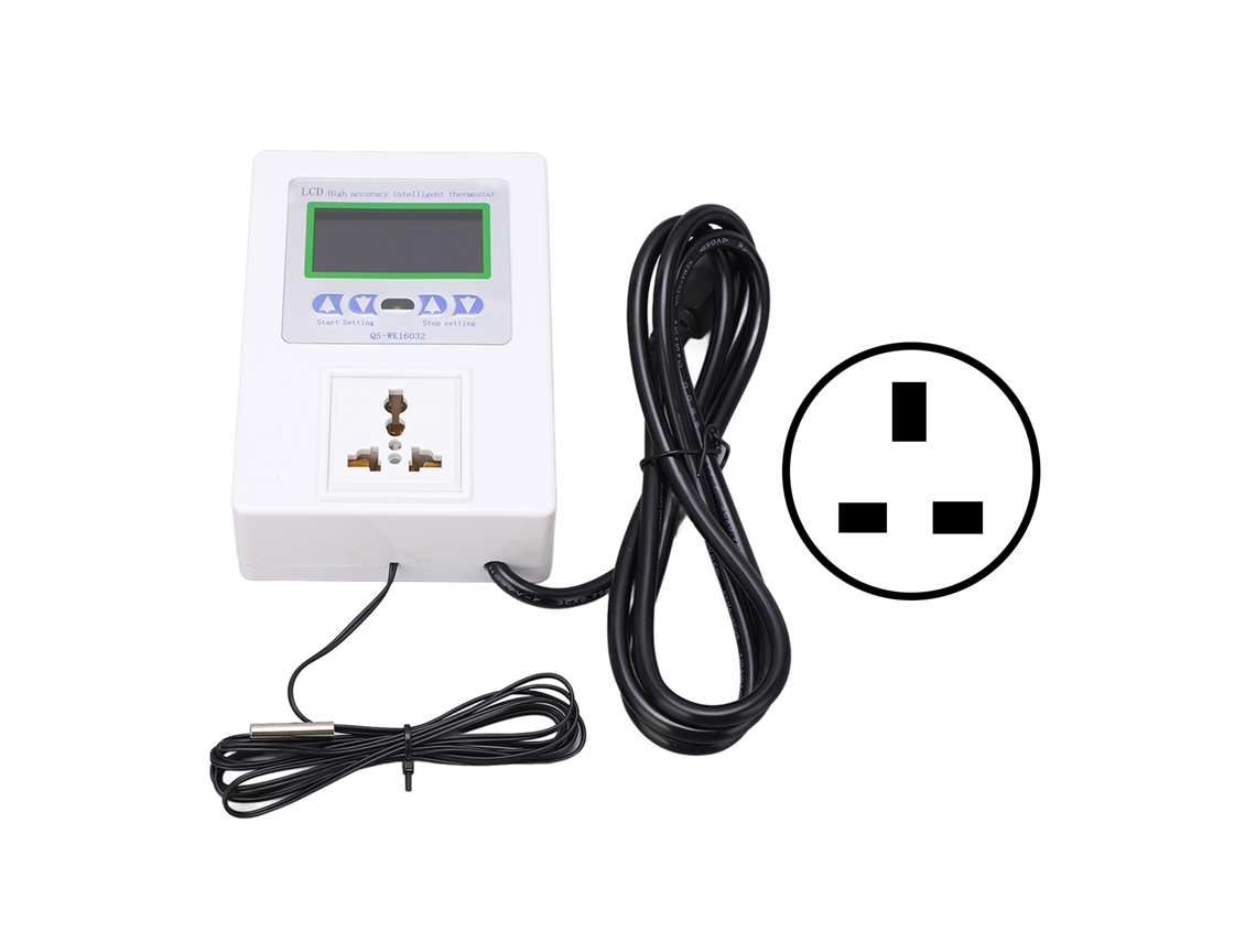 Controlador De Temperatura Inteligente Con Pantalla Led Digital 110‑240v Enchufe Uk