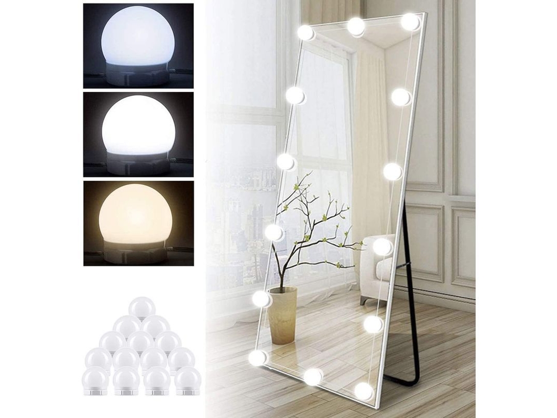 Kit De Iluminación Para Espejo De Maquillaje Con 14 Bombillas, Led Hollywood Regulable, Usb Con Interruptor Y Cableado.