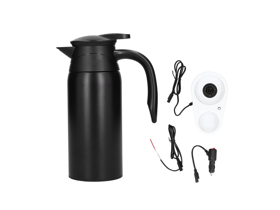 Hervidor Eléctrico De Acero Inoxidable De 800 Ml Para Coche, 12/24 V, Con Base Aislante Automática.