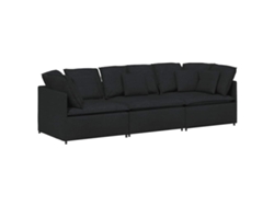 Maison Exclusive - Sofá Modular Con Cojines De Tela Negra