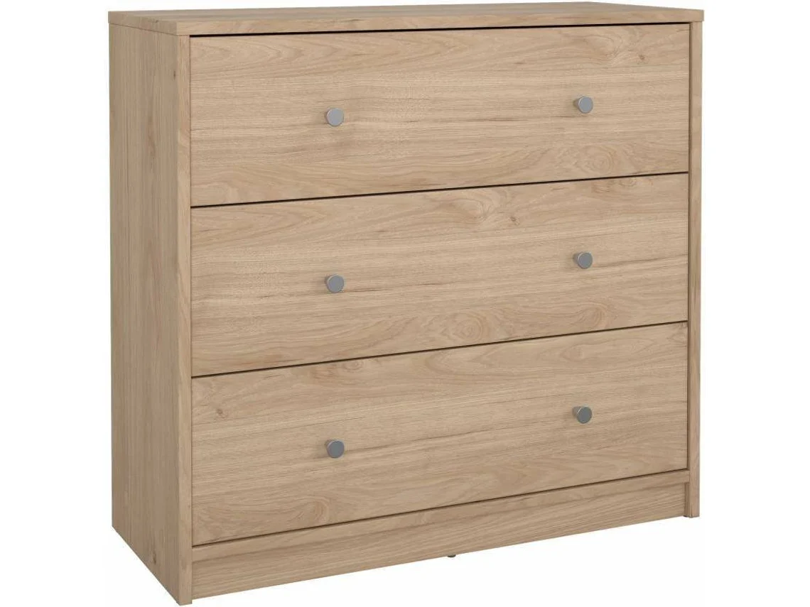 Cómoda Aveiro TVILUM 3 Cajones (Color Roble - 72.4x30.1x68.3 cm)