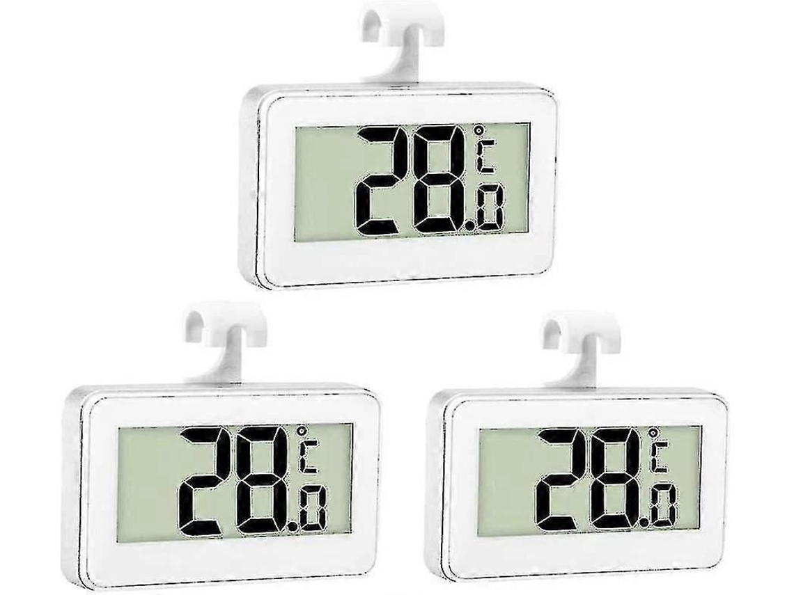 termómetros digitales para refrigerador, congelador y dormitorio, resistentes al agua, con pantalla LCD y gancho, GOKOCO