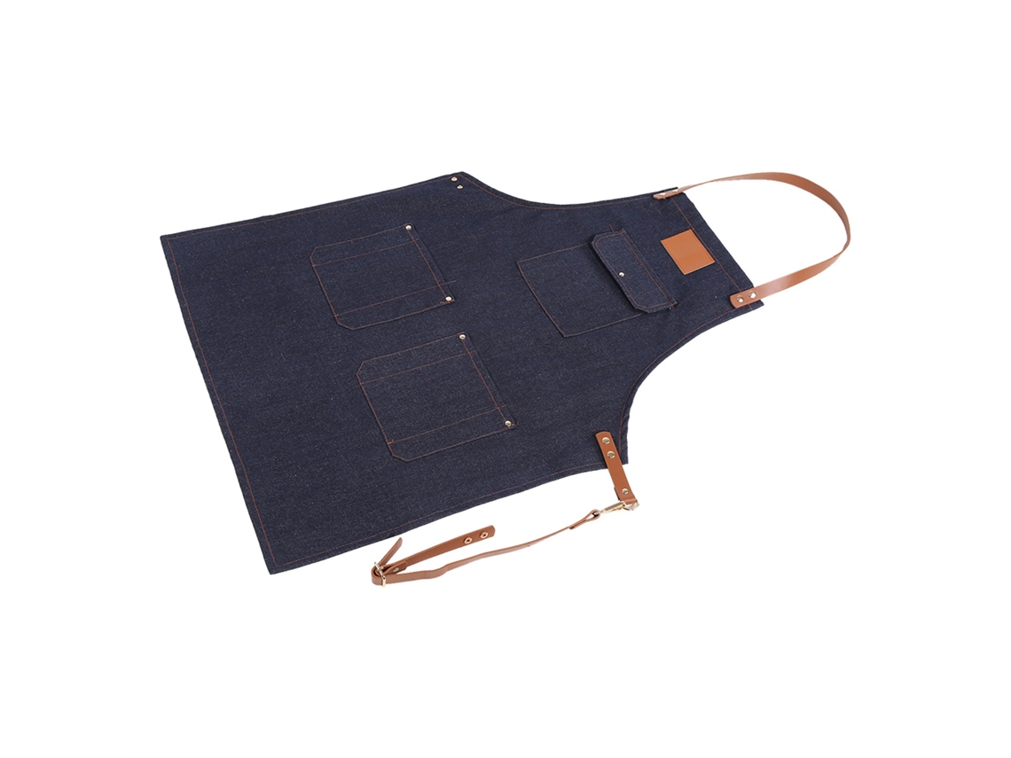 Delantal De Mezclilla Para Adultos Con Bolsillo Y Lazo Ideal Para Cocinar Hornear Barman Chef De Barbacoa Y Uniforme De Cocinero