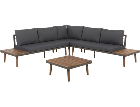 Conjunto de jardín en madera de acacia gris BELIANI Corato