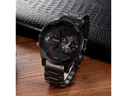 Reloj de cuarzo Cagarny 6820 para hombre con esfera redonda grande y doble pantalla Hengrongshen