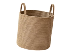 Cesta redonda tejida, cesta para la ropa con asas slowmoose