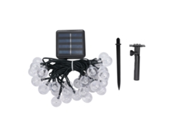 Rebe-luces De Cuerda Solares Impermeables 16.4 Pies 30 Led Luces Hadas Globos Para Jardines Patios Fiesta Exterior Blanco