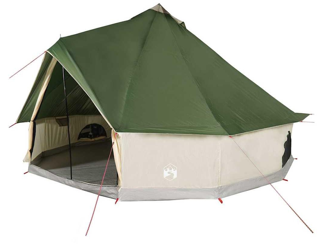 Tienda de campaña familiar tipi 12 personas VIDAXL impermeable verde
