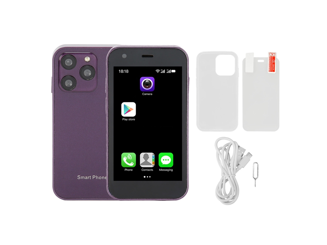 Soyes Xs15 Mini Smartphone 3g De 3 Pulgadas, Wifi, 2 Gb, 16 Gb, Cristal 3d, Cámara Hd, Dual Sim, Púrpura