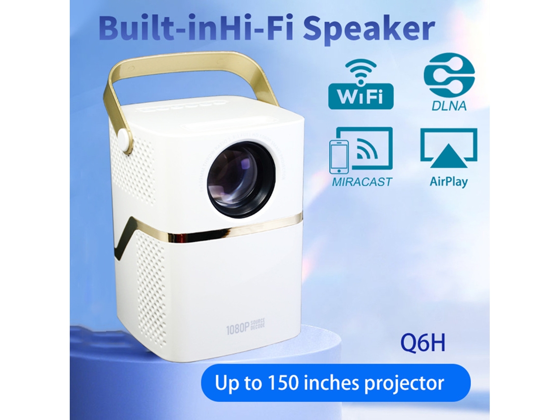 Proyector Hd Mini Para El Hogar Con Proyección De Pantalla De Teléfono Móvil Y Enchufe Uk