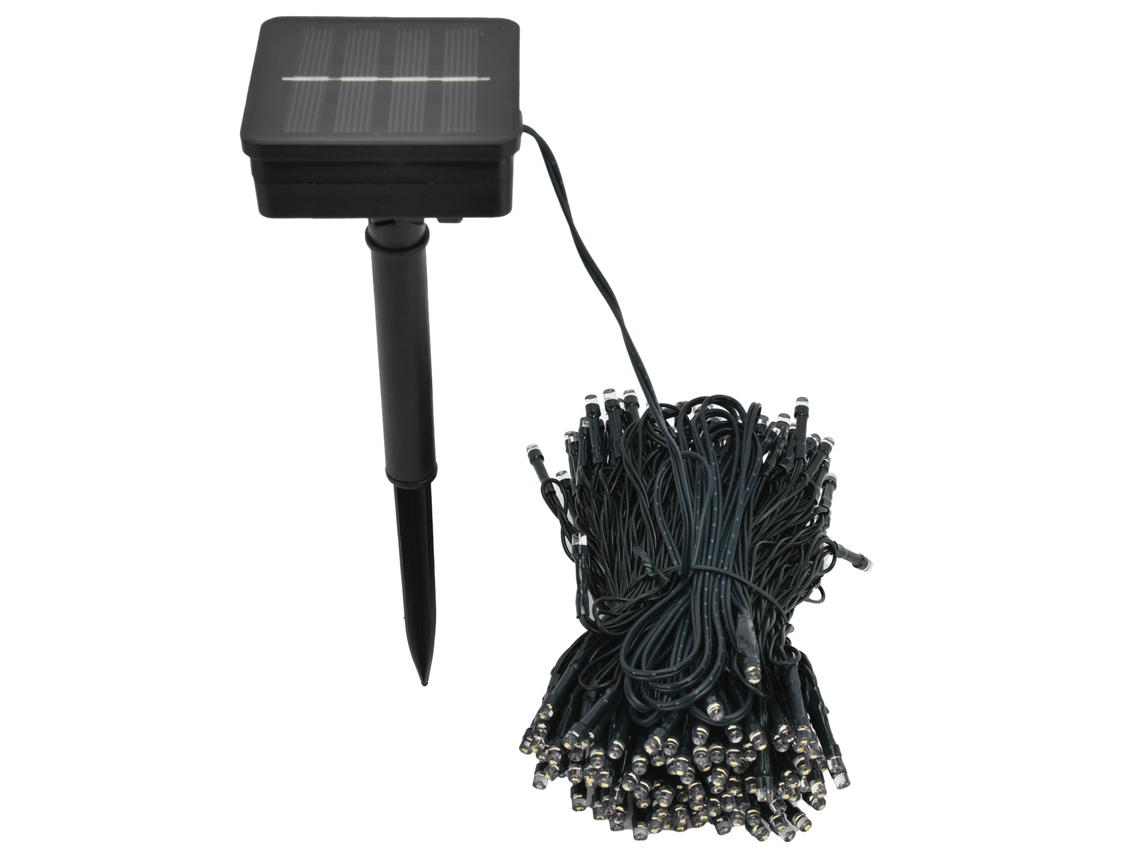 2026-cordón De Luces Solares 200leds Luz Blanca Cálida Impermeable Para Jardín Exterior Decoración