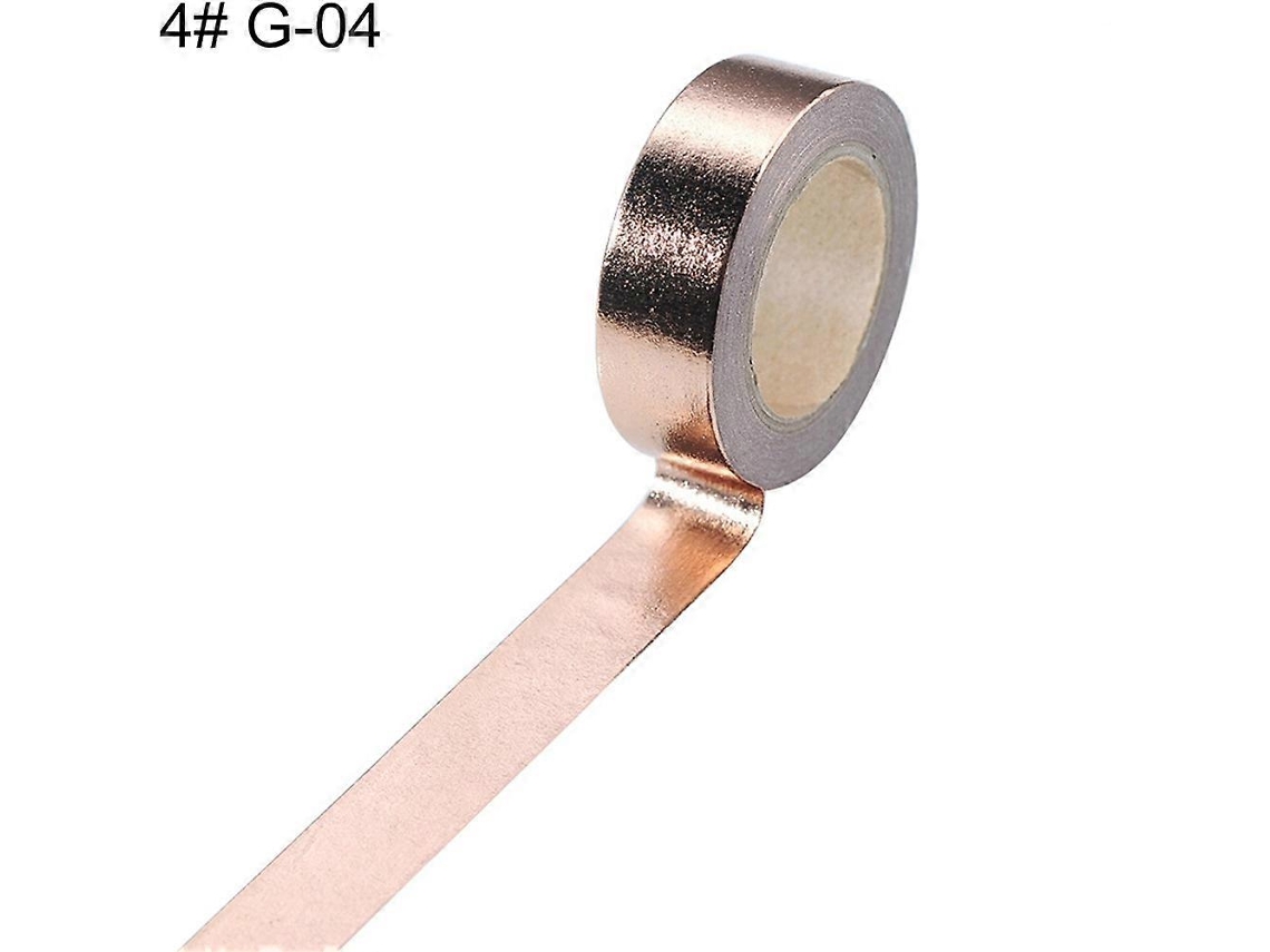 Cinta washi decorativa dorada, 10 m x 15 mm, para scrapbooking y proyectos de bricolaje Rosewell (mengxi)