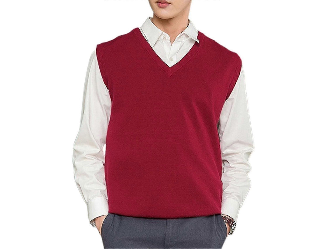 Chaleco sin mangas para hombre, holgado y cálido, con cuello en V, de Xinhan.