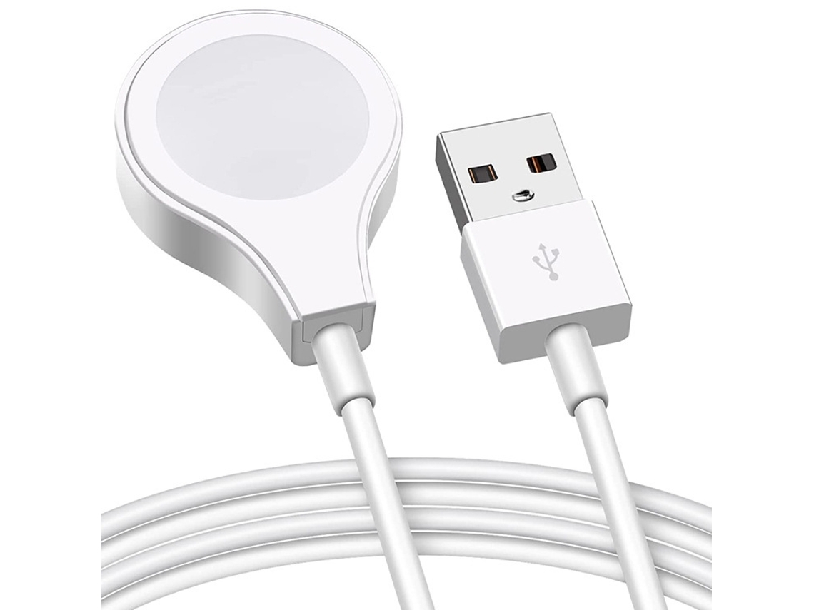 Cable magnético inalámbrico de carga rápida con USB para Apple Watch Series 5 - Blanco