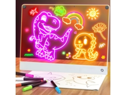 Pizarra LED recargable para niños con 7 marcadores, un regalo perfecto para Navidad (30×20cm) Siurn