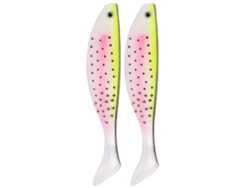 2pcs Isca Artificial Soft Lures Vivid Forma De Peixe Para Pesca Mar E Água Doce Rosa Amarelo