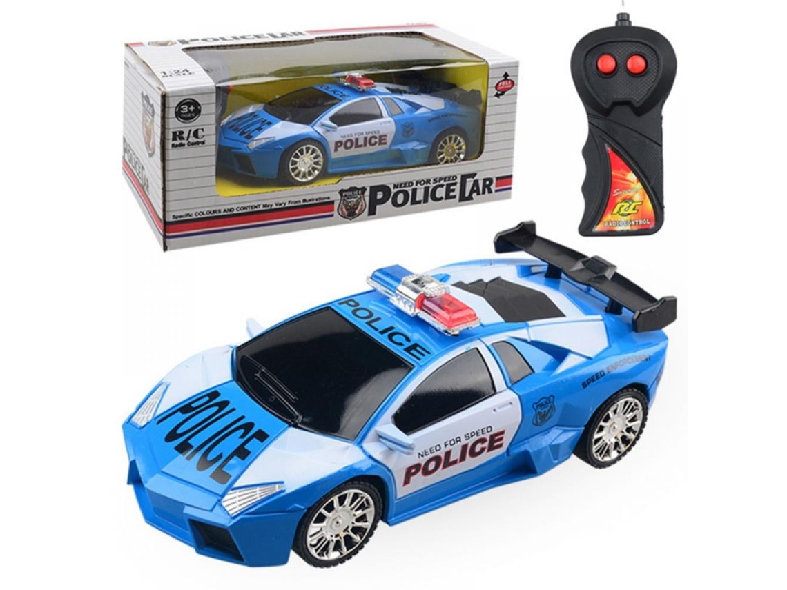 Carro Policial Irace Com Controle Remoto Para Crianças, Com Luzes E Sirene, Recarregável, Para Crianças A Partir De 3 Anos.