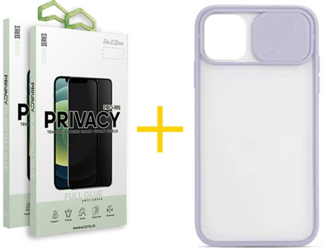 Carcasa + 2 Protectores de Pantalla para iPhone 12 Pro SKYHE Morado Lila