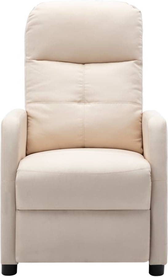 Vidaxl Reclinable De masaje ajustable asiento oficina mueble elevable tela crema 65x97x100cm 28
