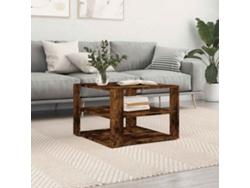Mesa de centro HARLANV1, 58x58x40 cm, madera ahumada.