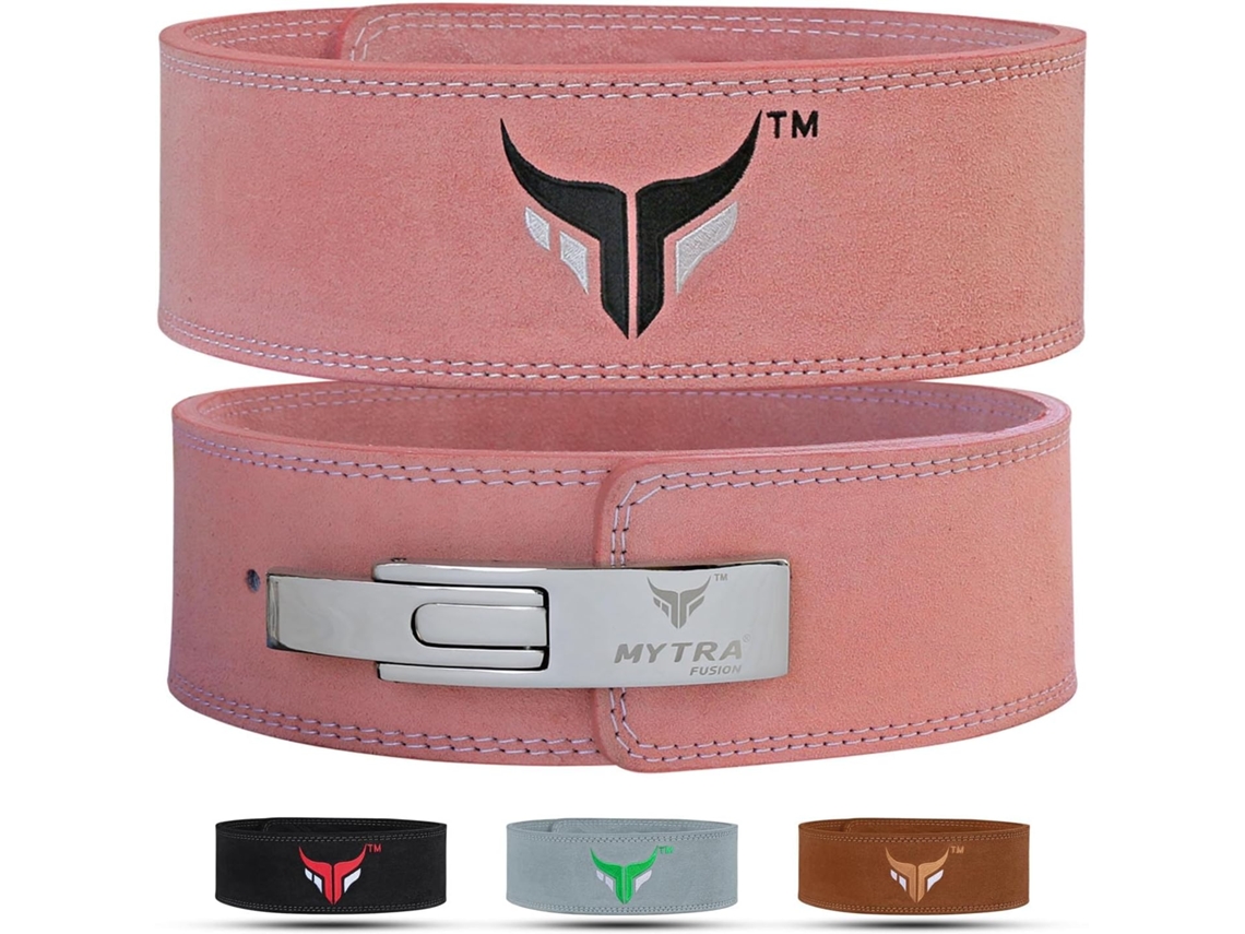Mytra Fusion Cinto Musculação L-2 Lever Belt Couro Genuíno - Rosa S