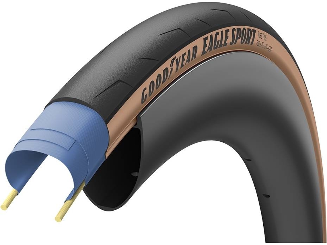 Cubierta de Neumáticos GOODYEAR Eagle Sport 700X25 Pleg Neg/Mrrn