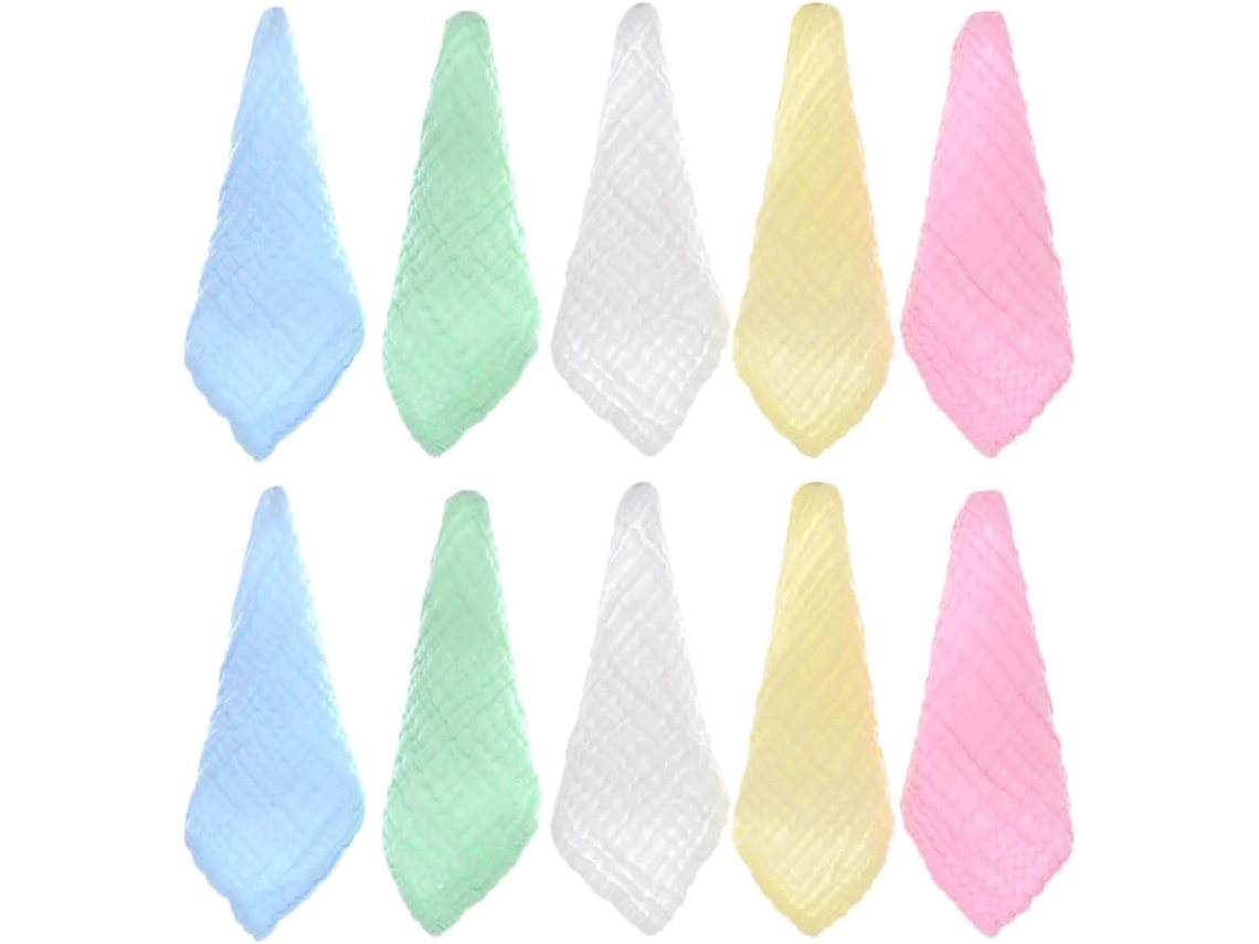 Conjunto De 10 Toalhas De Algodão Para Banho E Absorventes