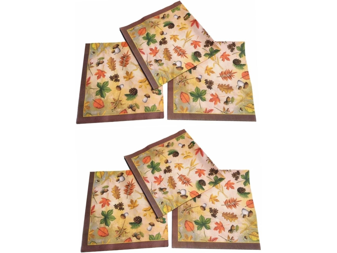 80 servilletas de papel con estampado de hojas de arce suaves, ideales para fiestas y celebraciones, Es Gokoco