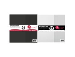 48 papeles de scrapbooking Negro + Blanco - 300g/m2, A: 30,5 cm
