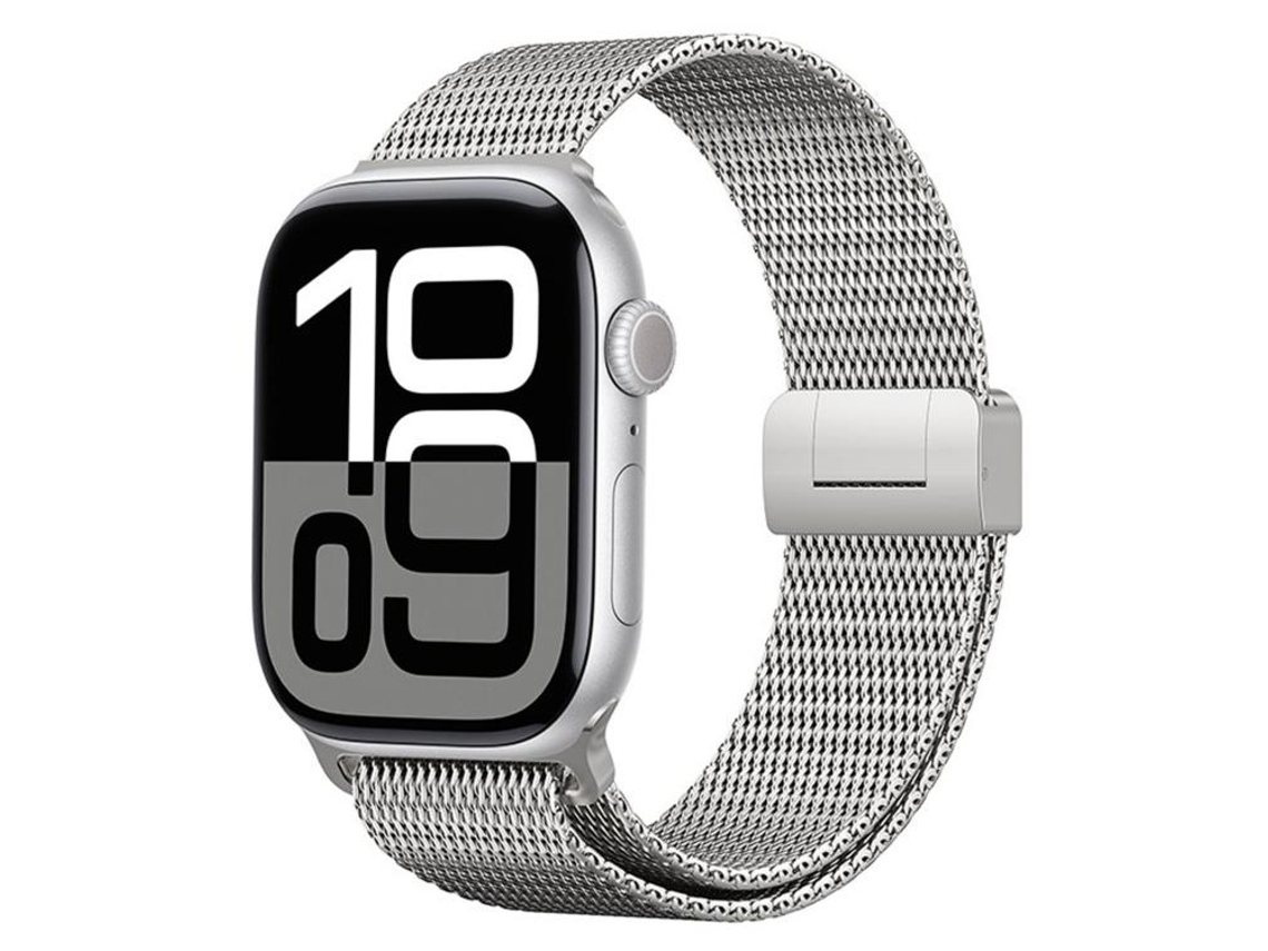 Pulsera milanesa de titanio con cierre magnético para Apple Watch de 46/49/45/44 mm FWINL