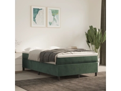 Estructura Cama Sin Colchón Terciopelo Verde Oscuro 120x200 Cm