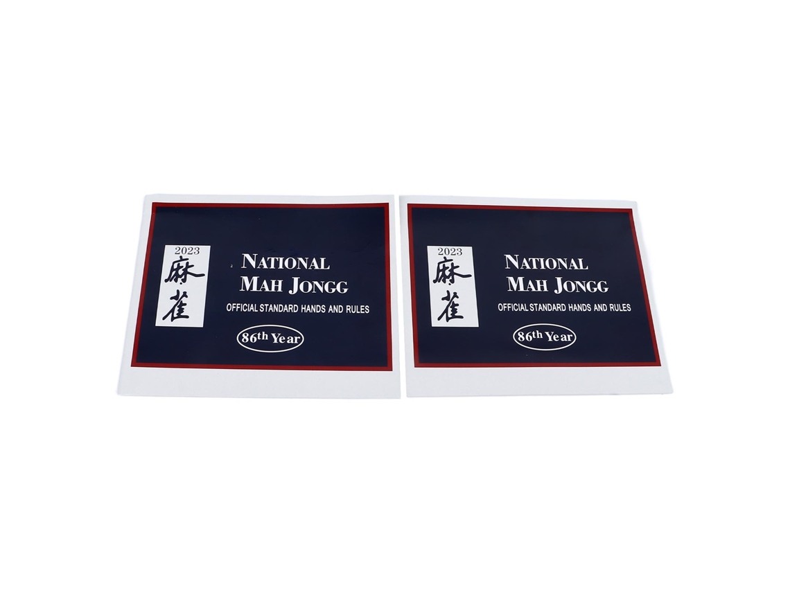2 tarjetas de Mahjong 2023 con reglas, de la Liga Nacional Oficial, con impresión transparente para regalo.