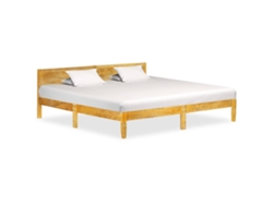 Estructura De Cama Sin Colchón Madera Maciza De Mango 200 Cm