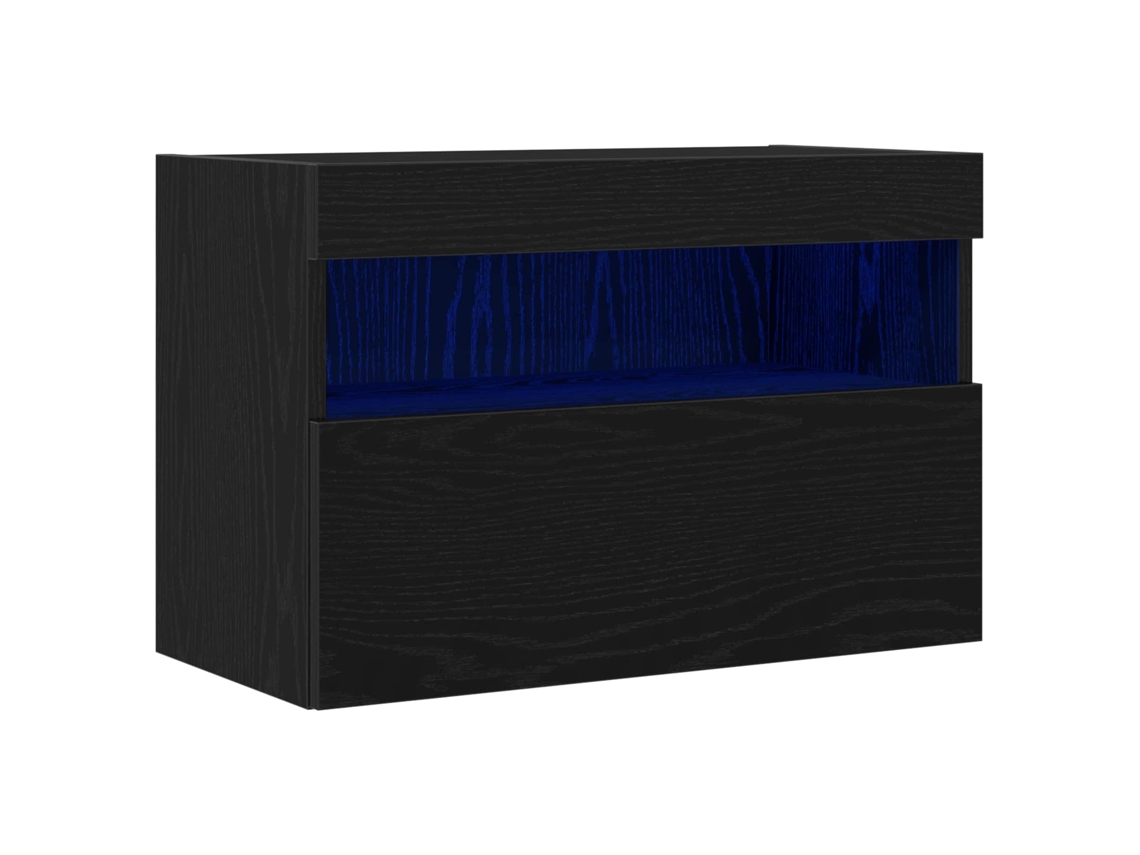 Maison Exclusive - Mueble De Tv Montado En La Pared Roble Negro 60 X 30 X 40 Cm
