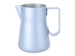 Jarra de acero inoxidable para espumar leche y café, 350 ml, color azul