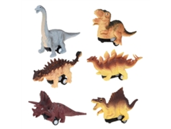 Juego De 6 Coches De Dinosaurios Con Resorte Para Niños - Regalo De Dinosaurios