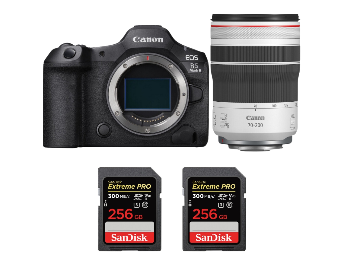 Canon Eos R5 Mark Ii + Rf 70-200mm F/4 L Is Usm + 2 Sandisk 256gb Uhs-ii 300mb/s + Ebook “20 Consejos Para Fotos Que Impactan”