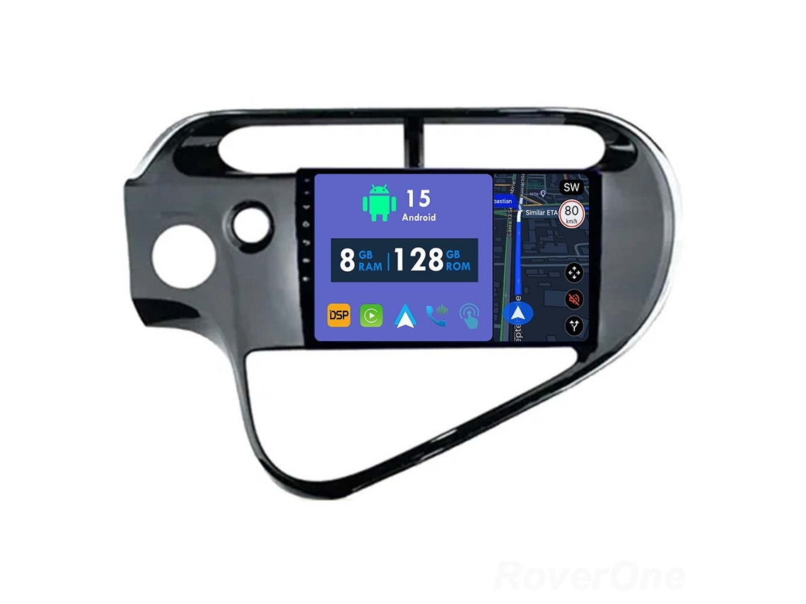 Coche Radio Android Auto Autoradio 8GB RAM 128G ROM CarPlay Navegación GPS Pantalla Táctil RoverOne para Toyota Prius C 2018 - 2020