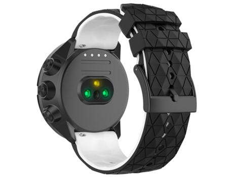 Correa de Silicona 24mm piezas de liberación rápida para Suunto 9/9 Baro/Spartan Sport Wrist HR/Traverse - blanco/negro