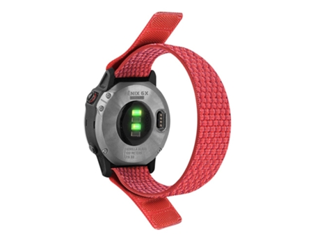 Correa de nailon ajustable con lazo para Garmin Descent G1/Fenix 7/6 Pro/5 Plus - tinto